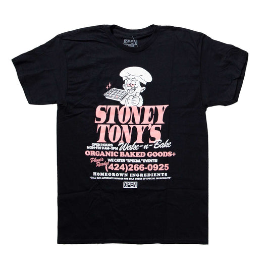 Stoney Tony's Tee Black REVERSED-Open 925