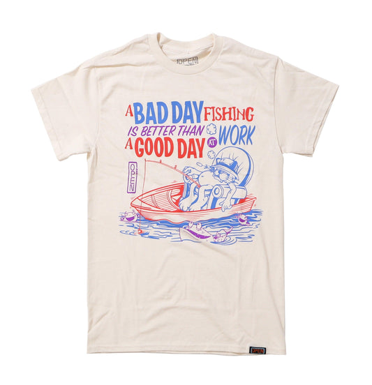 Bad Day Fishing Tee Natural-Open 925