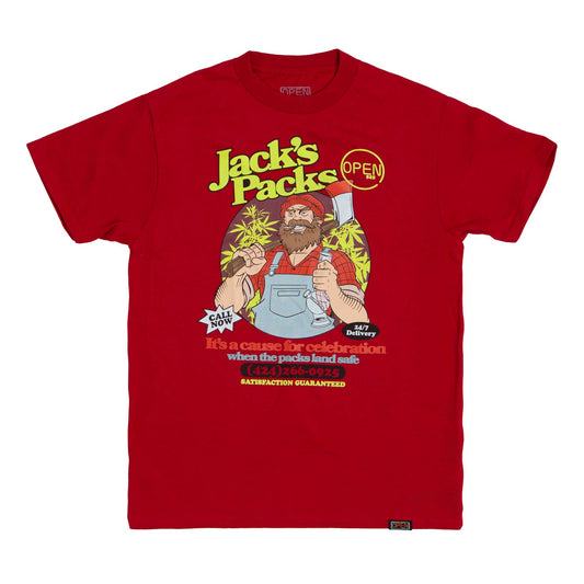 Jacks Packs Tee Cardinal-Open 925
