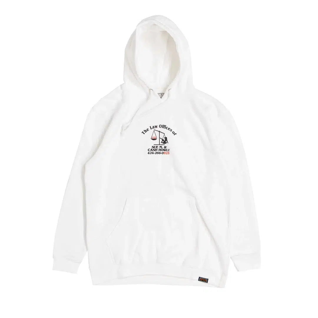 Lawyer On Retainer Hoodie White-Open 925