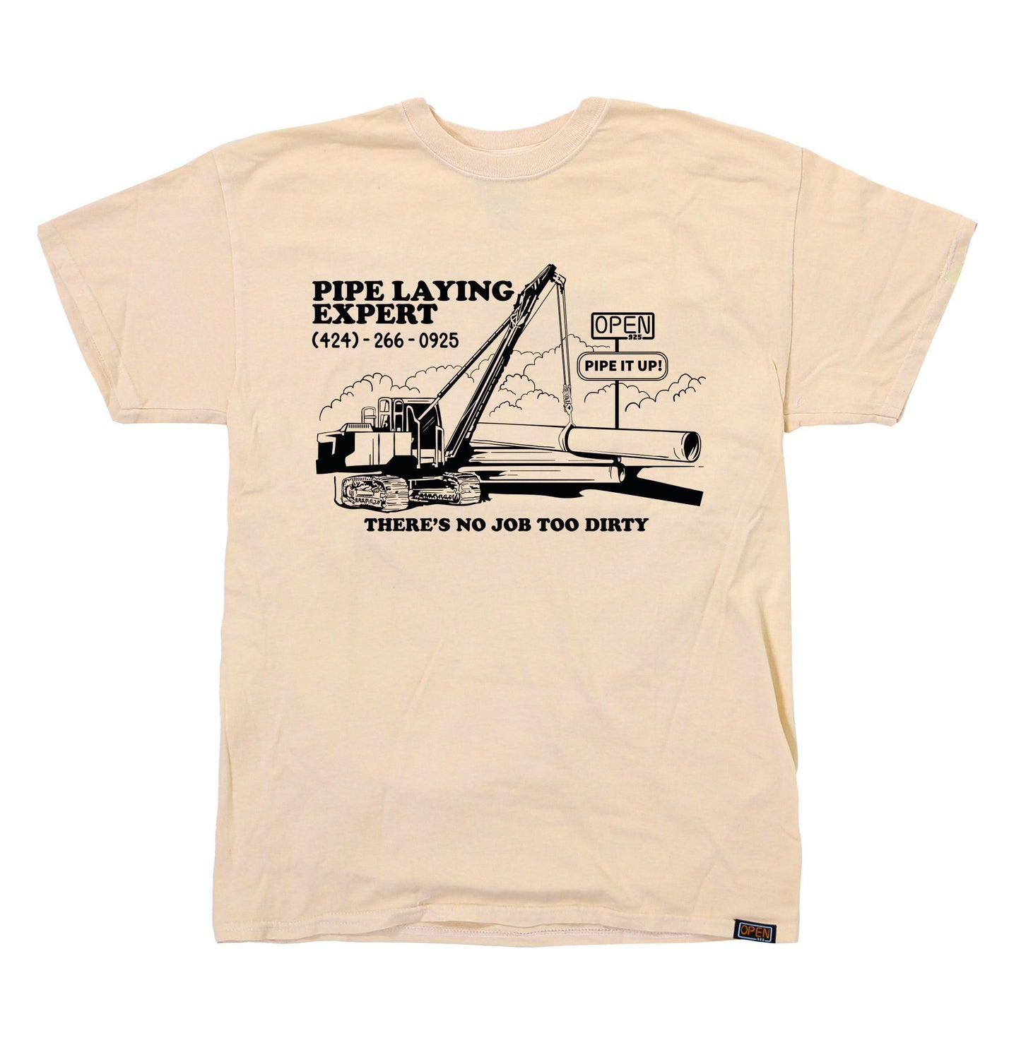 Pipe Laying Experts Tee Washed Tangerine-Open 925