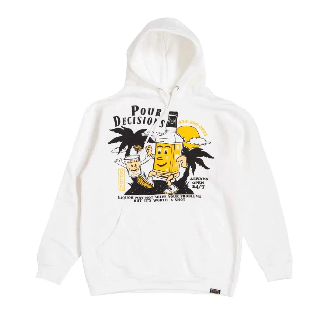 Pour Decisions Hoodie White-Open 925