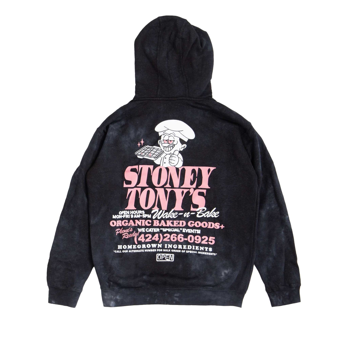 Stoney Tony's Black Dye Hoodie-Open 925